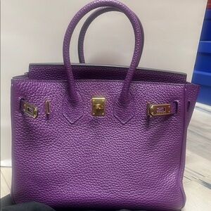 Birkin Style Bag 25cm Purple
